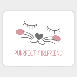 Valentine's Day Cat Design Purrfect Girlfriend Sticker